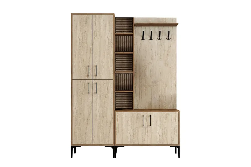 Schmida Hallmöbelset, Valnöt/Beige