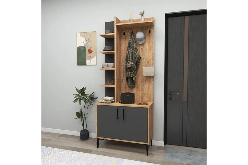 Windholm Hallmöbelset - Natur/Antracit - Möbler - Hallmöbler - Möbelset för hall & entre