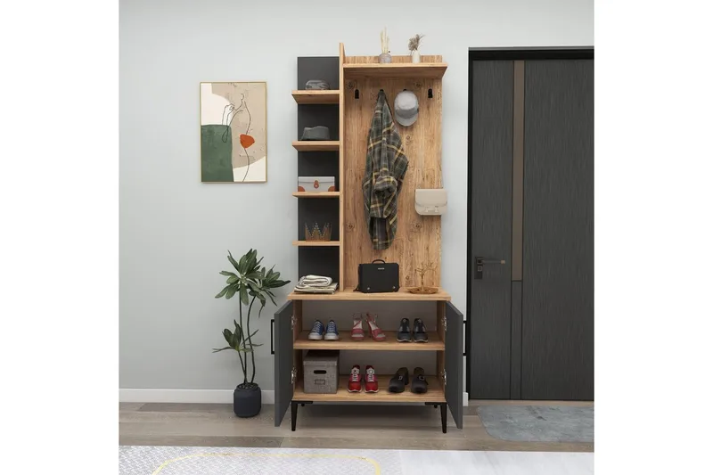 Windholm Hallmöbelset - Natur/Antracit - Möbler - Hallmöbler - Möbelset för hall & entre
