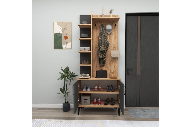 Windholm Hallmöbelset - Natur/Antracit - Möbler - Hallmöbler - Möbelset för hall & entre
