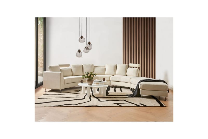 Halvrund soffa Rotunde Beige/Silver - Beige/Silver - Möbler - Soffa