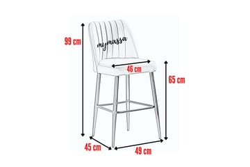 Huddy Bargrupp 49 cm - Grå/Svart - Möbler - Stolar & fåtöljer - Barstol & barpall