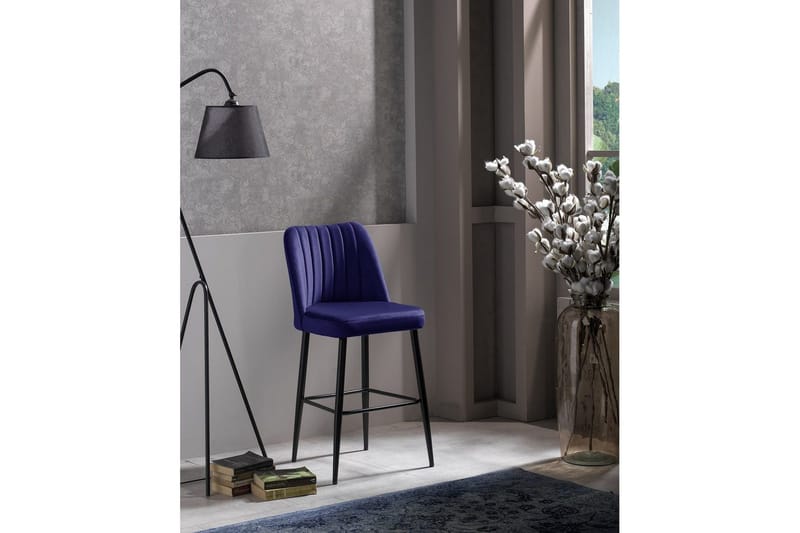 Huddy Bargrupp 49 cm - Svart/Blå - Möbler - Stolar & fåtöljer - Barstol & barpall