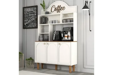 Kaffebarskåp Tre Gräddfärgad / Ek - Gräddfärgad / Ek - Hushåll - Bar & vin - Barmöbler - Bardisk