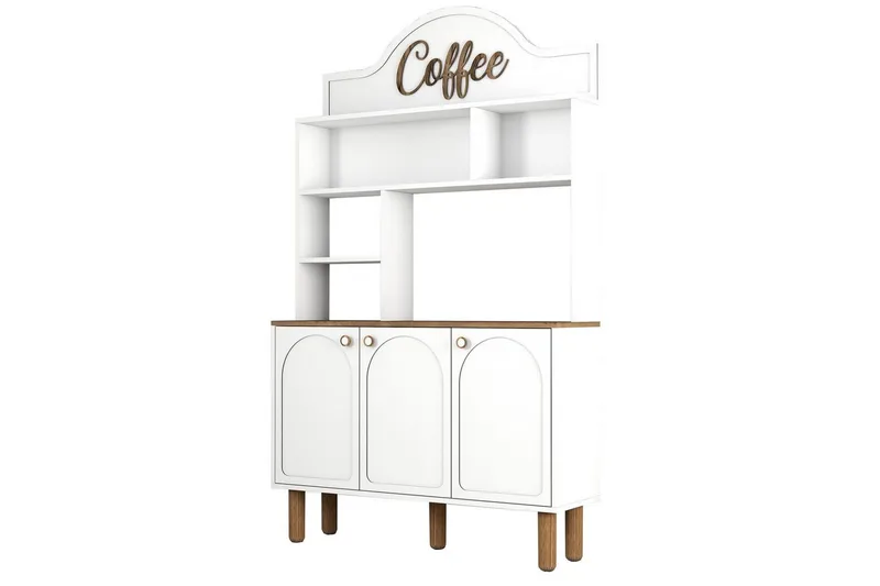 Kaffebarskåp Tre Vit / Ek - Vit / Ek - Möbler - Bord & matgrupper