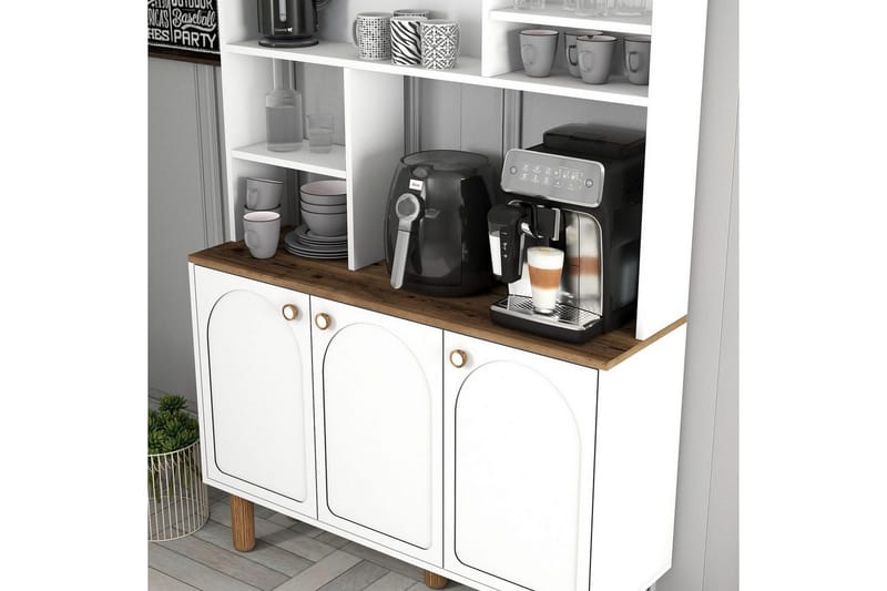 Kaffebarskåp Tre Vit / Ek - Vit / Ek - Möbler - Bord & matgrupper
