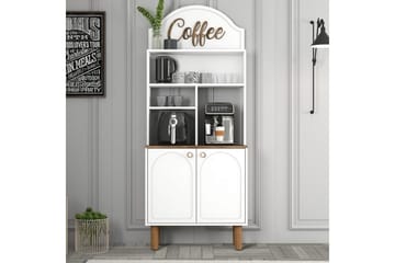 Kaffebarskåp Två Vit / Ek - Vit / Ek - Hushåll - Bar & vin - Barmöbler - Bardisk