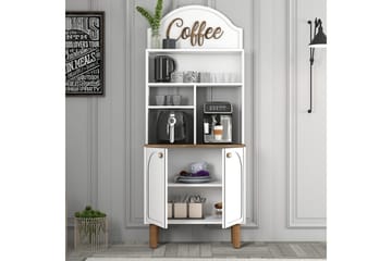 Kaffebarskåp Två Vit / Ek - Vit / Ek - Hushåll - Bar & vin - Barmöbler - Bardisk