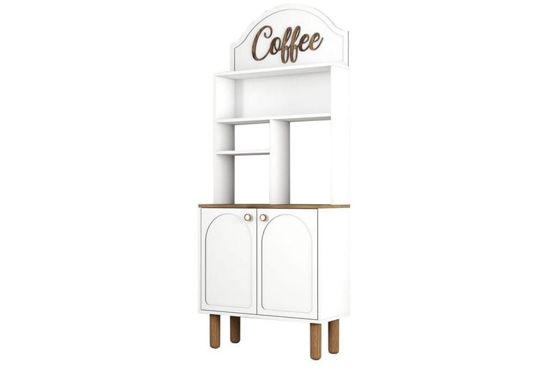 Kaffebarskåp Två Vit / Ek - Vit / Ek - Möbler - Bord & matgrupper