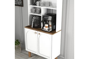 Kaffebarskåp Två Vit / Ek - Vit / Ek - Hushåll - Bar & vin - Barmöbler - Bardisk