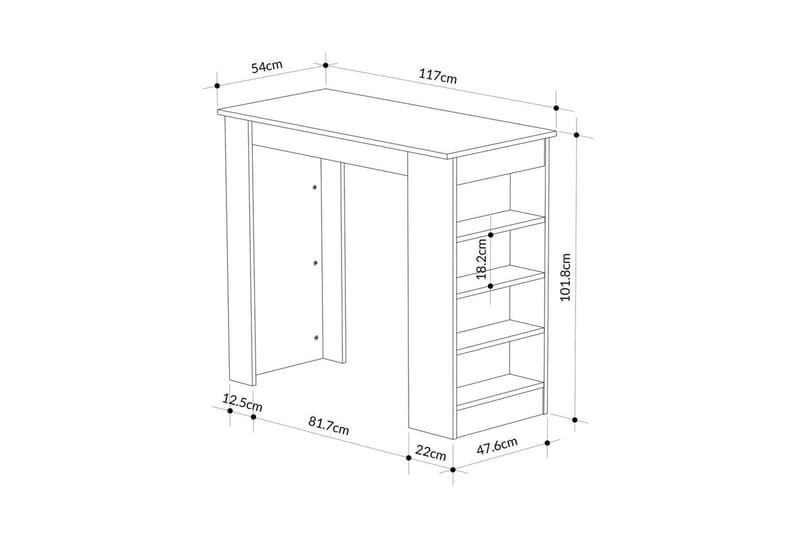 Luma Bargrupp 117 cm - Mörkfärgat trä - Möbler - Bord & matgrupper