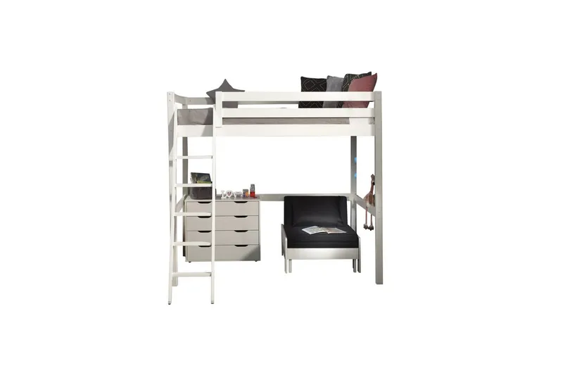 4-dörrars byrå och bäddsoffa Pino Mezzanine 140 x 200 cm - 140 x 200 cm - Möbler - Möbelset - Möbelset för sovrum