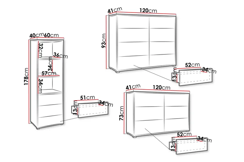 Agawal Möbelset För Vardagsrum - Brun - Möbler - Möbelset - Möbelset för vardagsrum