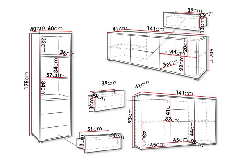 Agawal Möbelset För Vardagsrum - Brun - Möbler - Möbelset - Möbelset för vardagsrum