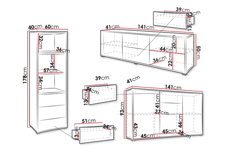 Agawal Möbelset För Vardagsrum - Brun - Möbler - Möbelset - Möbelset för vardagsrum