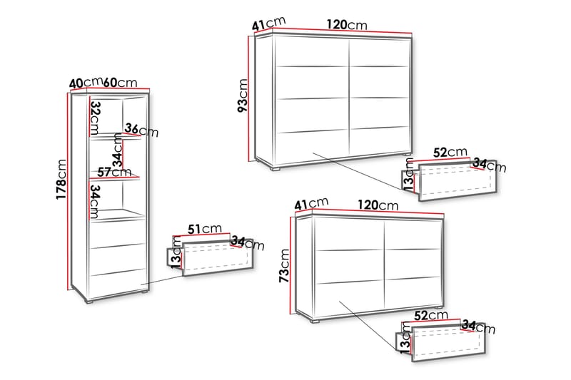 Agawal Möbelset För Vardagsrum - Brun - Möbler - Möbelset - Möbelset för vardagsrum