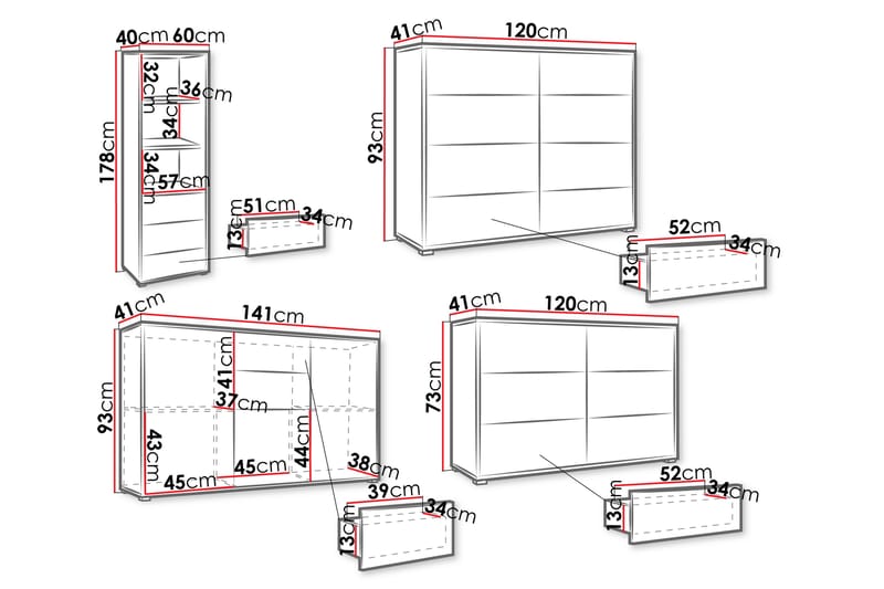 Agawal Möbelset För Vardagsrum - Brun - Möbler - Möbelset - Möbelset för vardagsrum