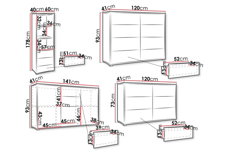 Agawal Möbelset För Vardagsrum - Brun - Möbler - Möbelset - Möbelset för vardagsrum