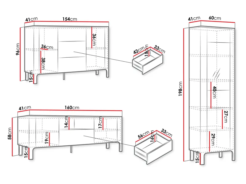 Aggarwal Möbelset för Vardagsrum - Möbler - Möbelset - Möbelset för vardagsrum