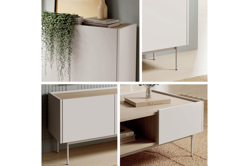 Akansh Möbelset För Vardagsrum - Beige - Möbler - Möbelset - Möbelset för vardagsrum