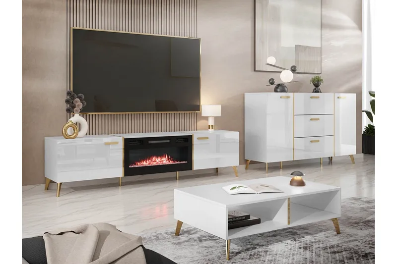 Akihiko Möbelset För Vardagsrum - Vit - Möbler - Möbelset - Möbelset för vardagsrum