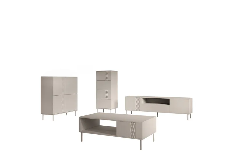 Akiko Möbelset För Vardagsrum, Beige