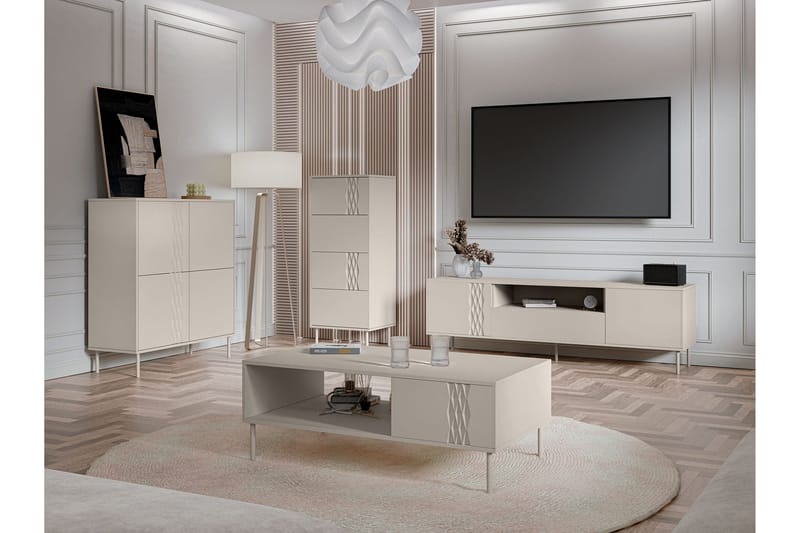 Akiko Möbelset För Vardagsrum - Beige - Möbler - Möbelset - Möbelset för vardagsrum