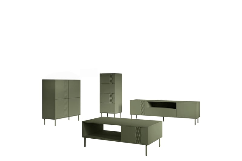Akiko Möbelset För Vardagsrum - Grön - Möbler - Möbelset - Möbelset för vardagsrum