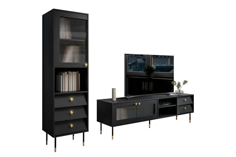 Akilesh Möbelset För Vardagsrum, Svart