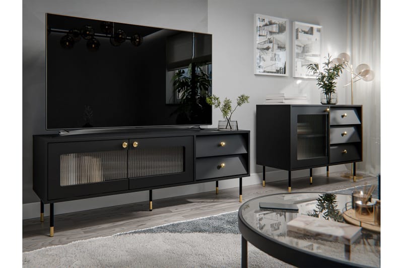 Akilesh Möbelset För Vardagsrum - Svart - Möbler - Möbelset - Möbelset för vardagsrum