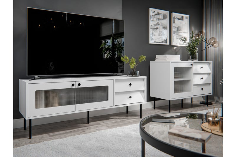 Akilesh Möbelset För Vardagsrum - Vit - Möbler - Möbelset - Möbelset för vardagsrum