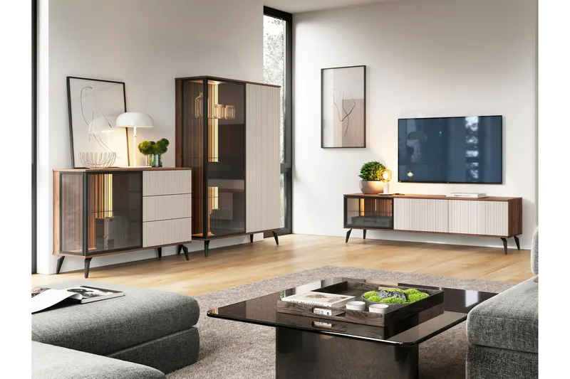 Akinari Möbelset För Vardagsrum - Natur/Beige - Möbler - Möbelset - Möbelset för vardagsrum