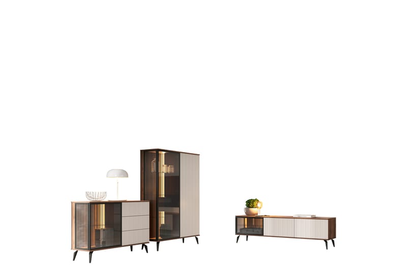 Akinari Möbelset För Vardagsrum - Natur/Beige - Möbler - Möbelset - Möbelset för vardagsrum