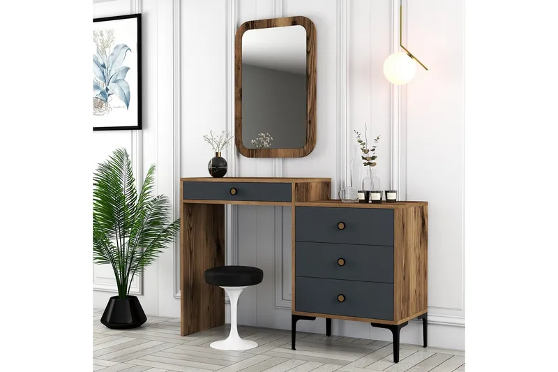 Ameias Möbelset För Sovrum Brun/Antracit - Hanah Home - Möbler - Möbelset - Möbelset för sovrum