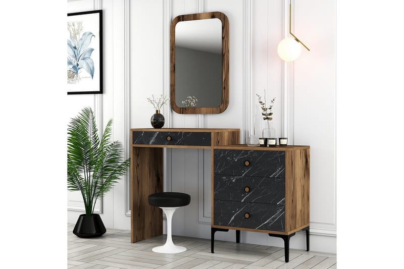 Ameias Möbelset För Sovrum Brun/Svart - Hanah Home - Möbler - Möbelset - Möbelset för sovrum