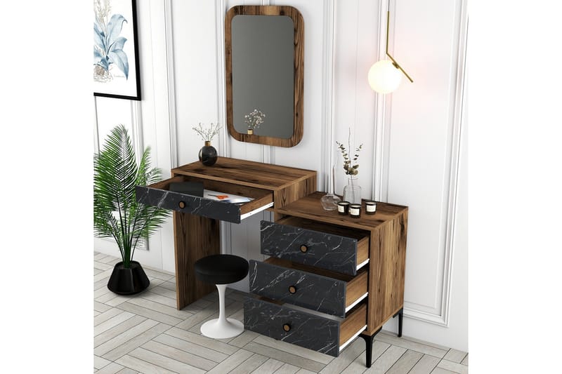 Ameias Möbelset För Sovrum Brun/Svart - Hanah Home - Möbler - Möbelset - Möbelset för sovrum