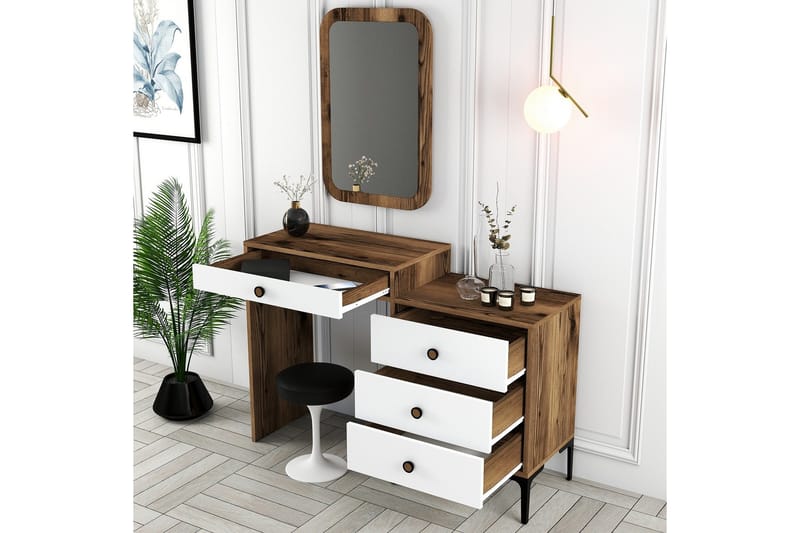 Ameias Möbelset För Sovrum Brun/Vit - Hanah Home - Möbler - Möbelset - Möbelset för sovrum