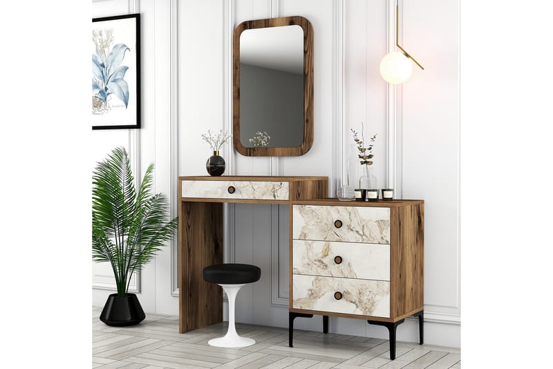 Ameias Möbelset För Sovrum Brun/Vit - Hanah Home - Möbler - Möbelset - Möbelset för sovrum