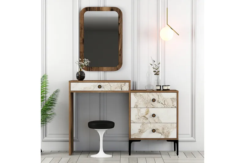 Ameias Möbelset För Sovrum Brun/Vit - Hanah Home - Möbler - Möbelset - Möbelset för sovrum