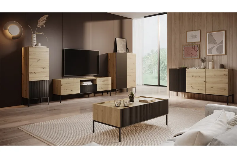 Amelus Möbelset För Vardagsrum - Brun - Möbler - Möbelset - Möbelset för vardagsrum