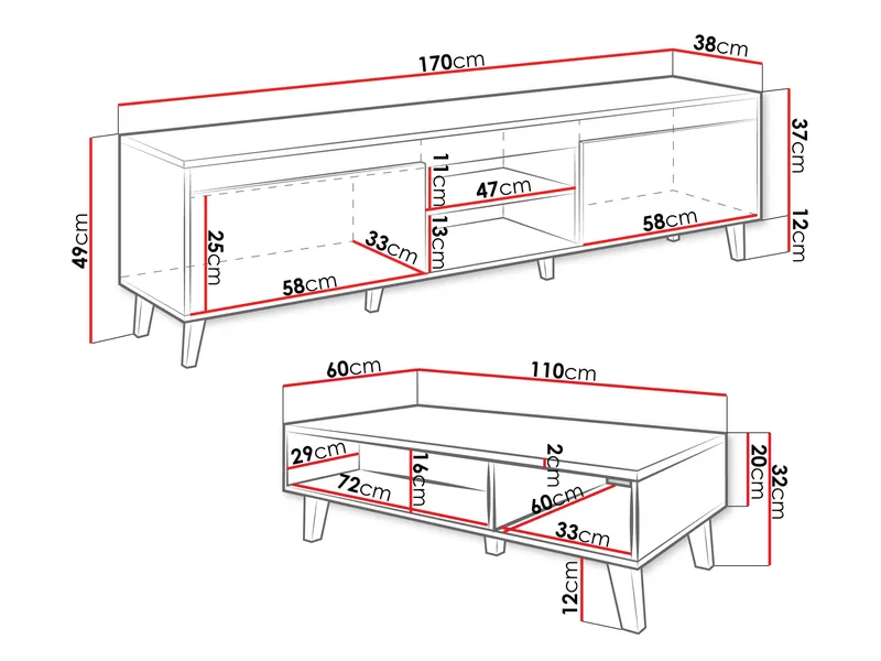 Amshyttan Möbelset För Vardagsrum - Brun/Svart - Möbler - Möbelset - Möbelset för vardagsrum