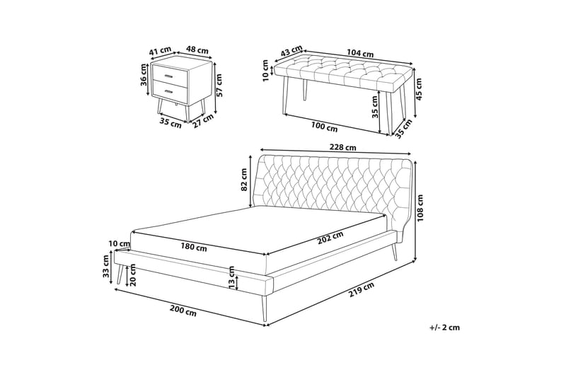 Aranne Möbelset För Sovrum - Grå - Möbler - Möbelset - Möbelset för sovrum