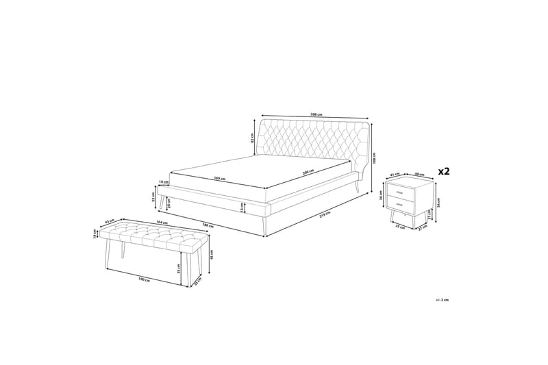 Aranne Möbelset För Sovrum - Grå - Möbler - Möbelset - Möbelset för sovrum