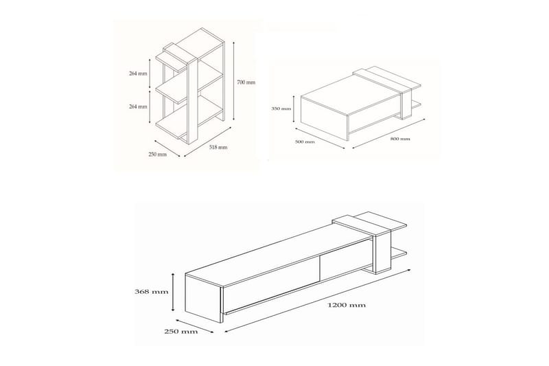 Astren Möbelset För Vardagsrum - Brun - Möbler - Möbelset - Möbelset för vardagsrum