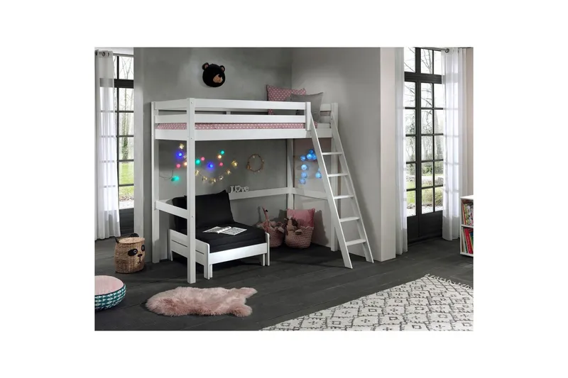 Bäddsoffa Pino Mezzanine Vit, 90 x 200 cm - Vit, 90 x 200 cm - Möbler - Barnmöbler - Barnmöbelset