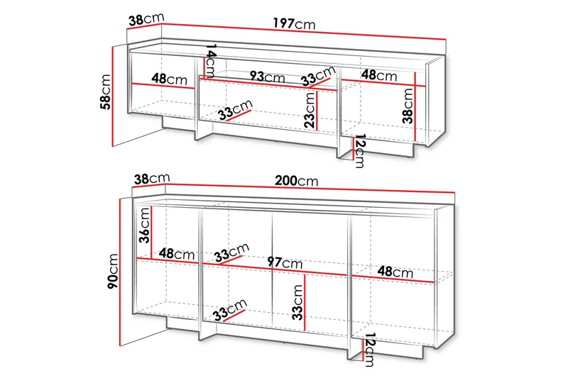 Bellia Möbelset För Vardagsrum - Brun - Möbler - Möbelset - Möbelset för vardagsrum