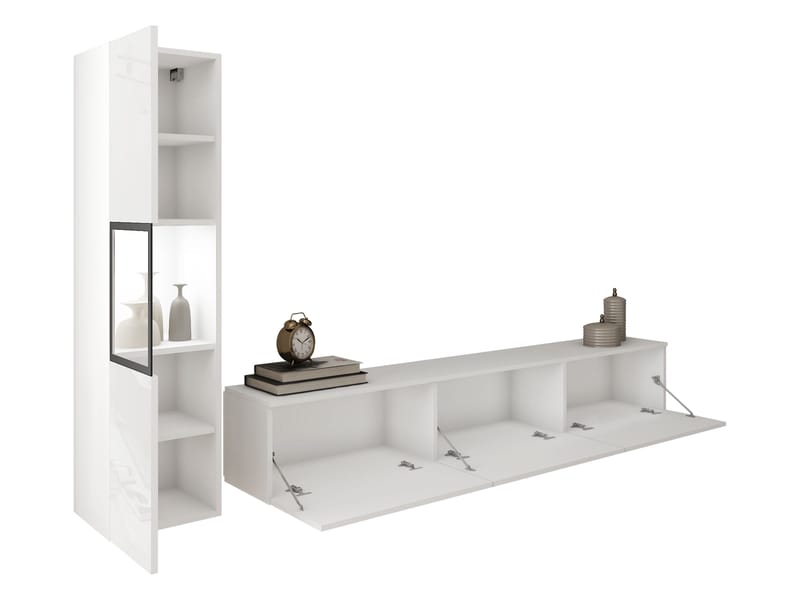 Bergfelde Tv-Enhet 2-delar med Belysning - Möbler - Möbelset - Möbelset för vardagsrum