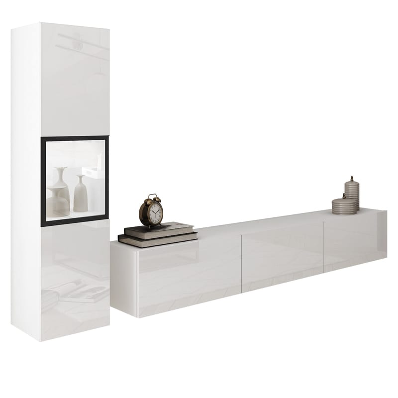 Bergfelde Tv-Enhet 2-delar med Belysning - Möbler - Möbelset - Möbelset för vardagsrum