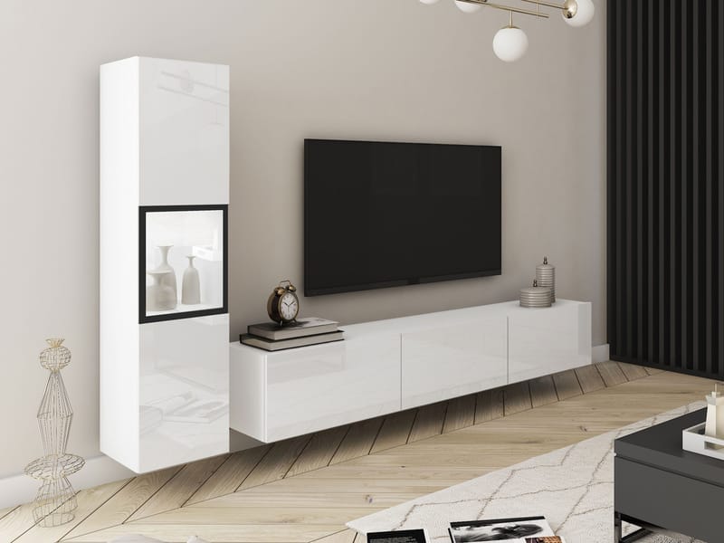 Bergfelde Tv-Enhet 2-delar med Belysning - Möbler - Möbelset - Möbelset för vardagsrum