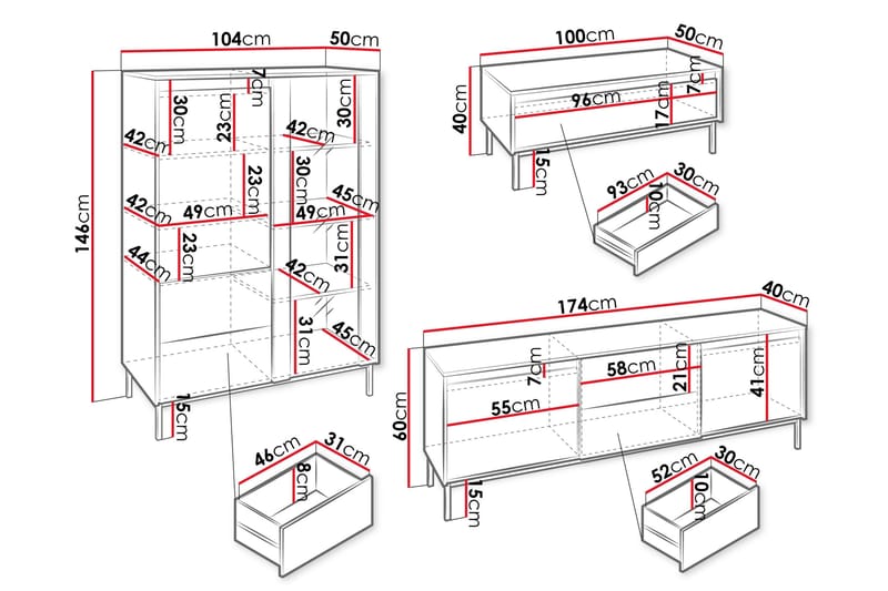 Bjurholm Möbelset För Vardagsrum - Beige - Möbler - Möbelset - Möbelset för vardagsrum